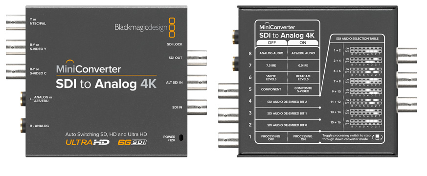 Converter SD-SDI - 6G-SDI to analoge Video 4K BM-CONVMASA4K
