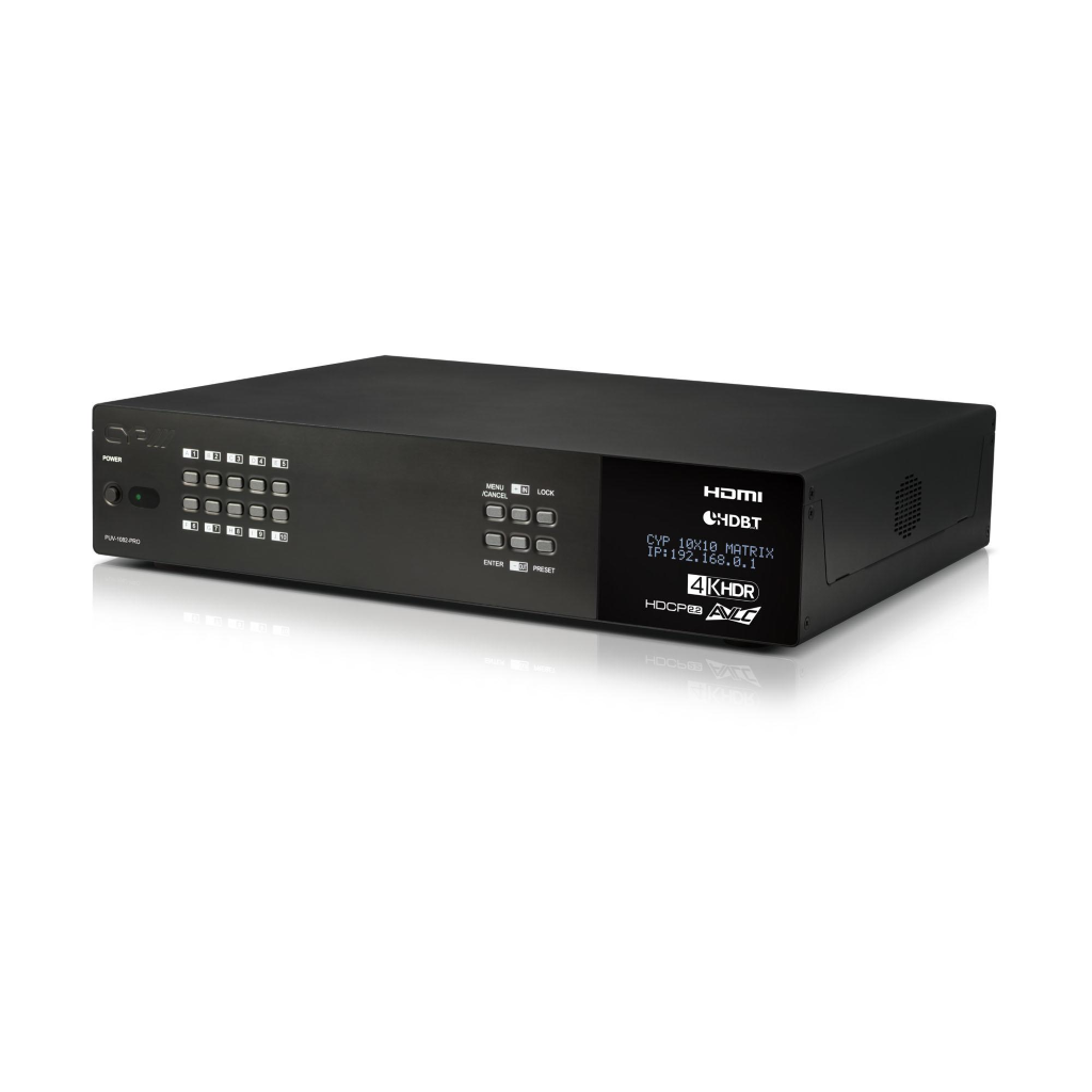 CYP Europe Kreuzschiene 10x10 HDMI2.0 UHD,4K/ LAN/ RS232/ PoH 100m PUV-1082-PRO