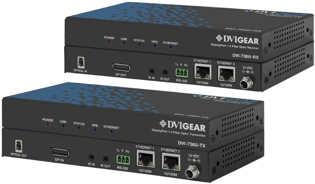 DVI Gear Glasfaserset DP1.4 UHD, 4K/ LAN/ RS232/ IR MM/ SM 1 Faser LC DVI-7380