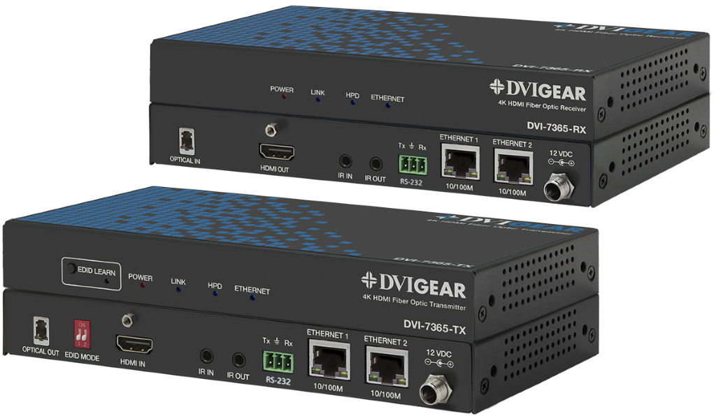 DVI Gear Glasfaserset HDMI2.0 UHD, 4K/ LAN/ RS232/ IR MM/ SM 1 Faser LC DVI-7365