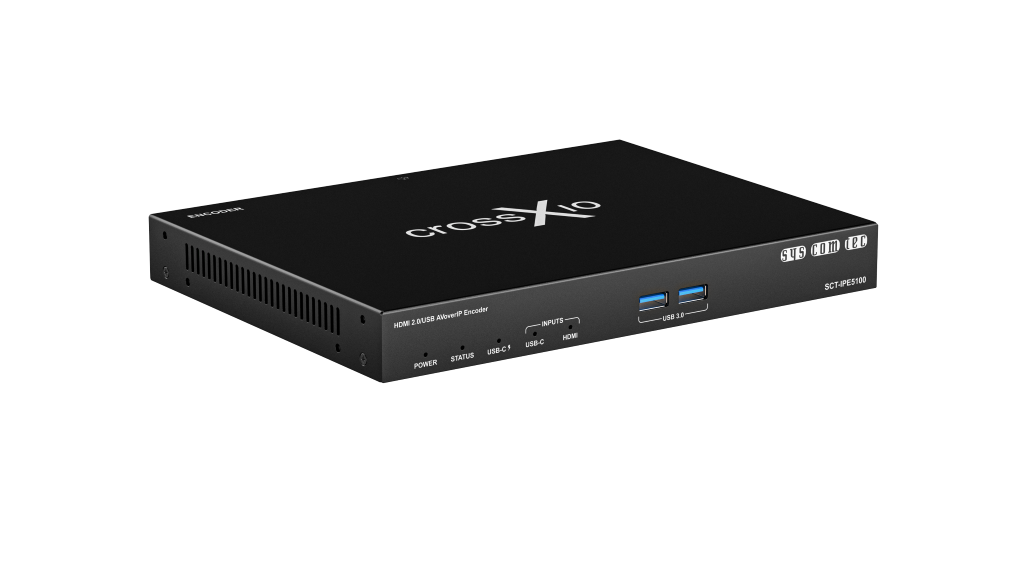 syscomtec crossXio AVoverIP Encoder 4K USB-C,100W/HDMI2.0/DANTE/PoE  SCT-IPE5100